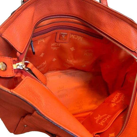 MCM 🍊 Pebbled Leather Tote - Picture 8 of 14